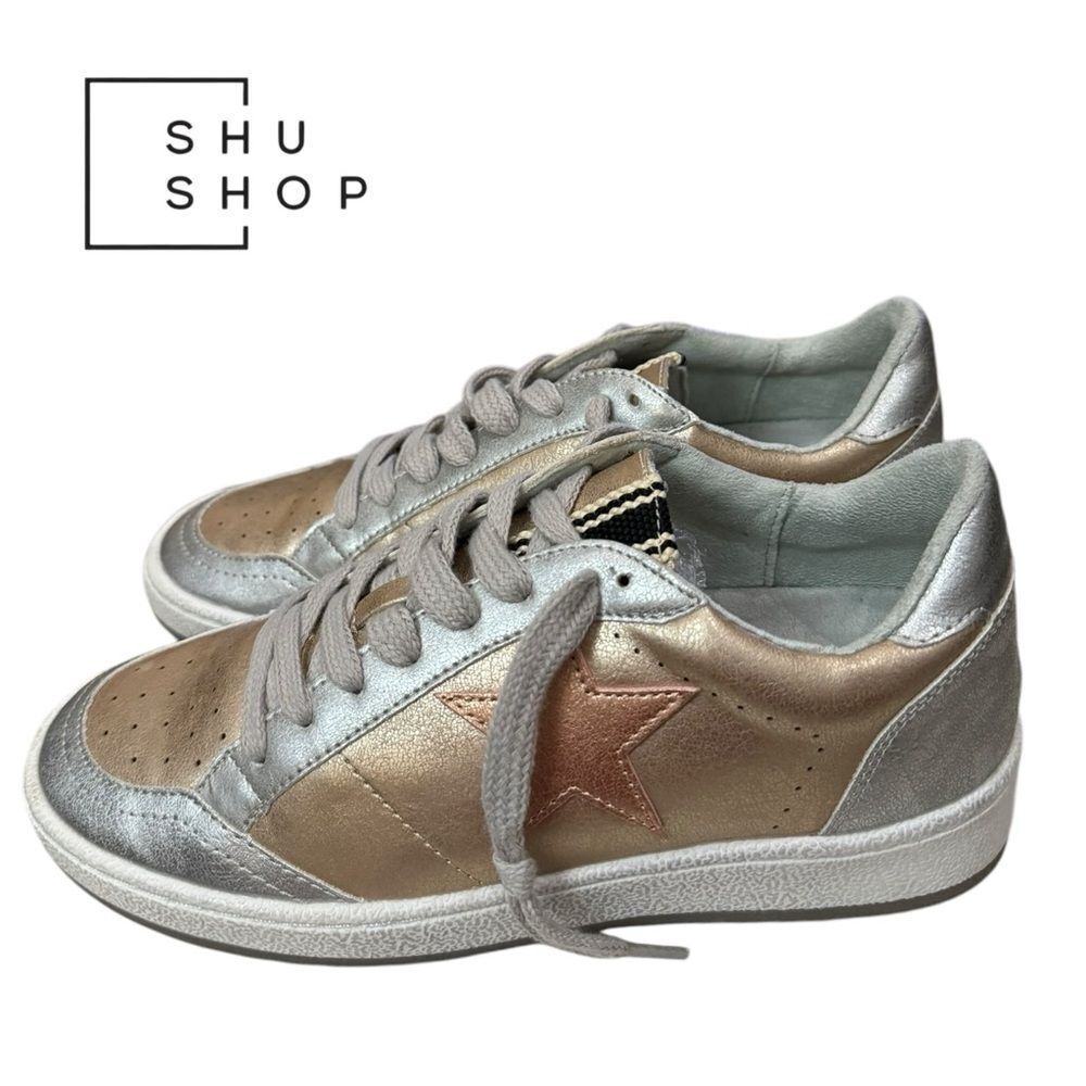 Shu Shop Paz Rose Gold Women's Lace-up Sneakers 6